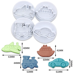 Travel Transport Fondant Plunger Cutter 4Pcs Set