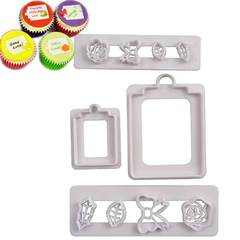 Rose, Bow, Leaf Fondant Cutter 4Pcs Set