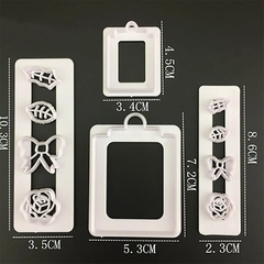 Rose, Bow, Leaf Fondant Cutter 4Pcs Set