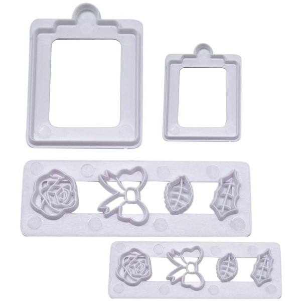 Rose, Bow, Leaf Fondant Cutter 4Pcs Set