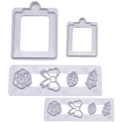 Rose, Bow, Leaf Fondant Cutter 4Pcs Set