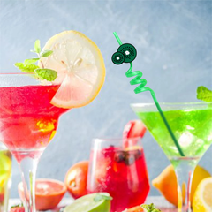 Acrylic Fruit Spiral Straws Colorful