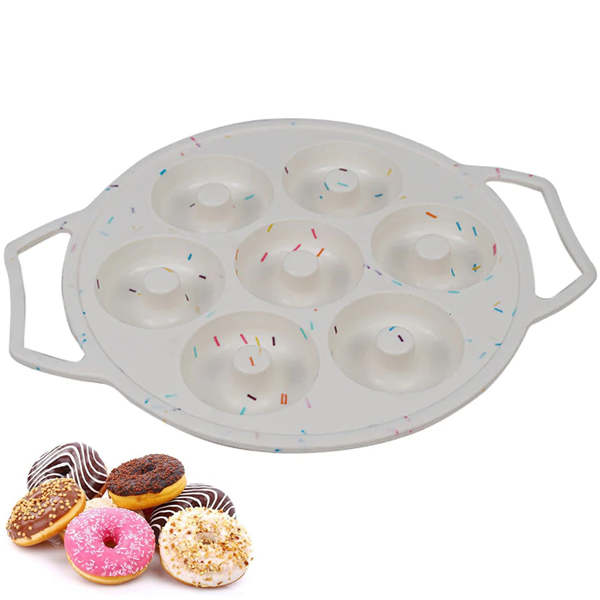 Silicone Donut Baking 7 Cavities Round Tray With Handles