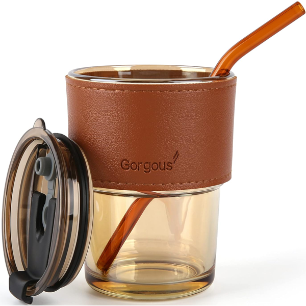 Glass Tumbler Mug With Lid