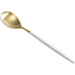 White Handle Gold Steel Table Spoons