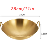 Stainless Steel Gold Plated Wok