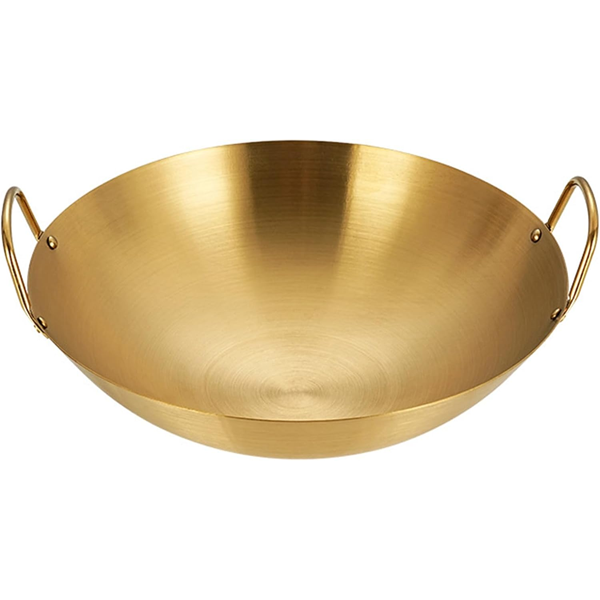 Stainless Steel Gold Plated Wok