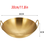 Stainless Steel Gold Plated Wok