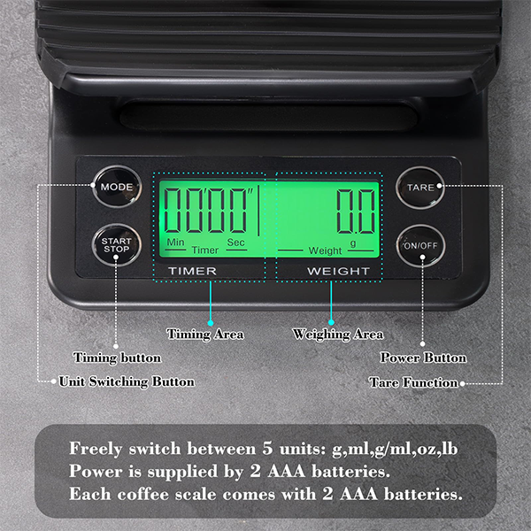 Digital Coffee Scale with Timer