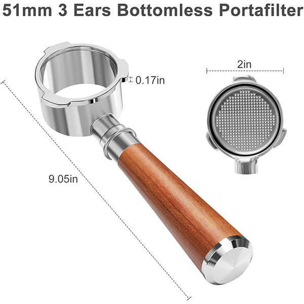 51mm Bottomless Portafilter 3 Ears