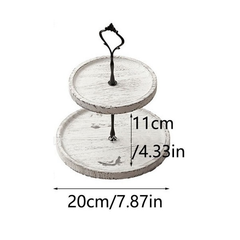 2 Layer Wooden Cake Stand