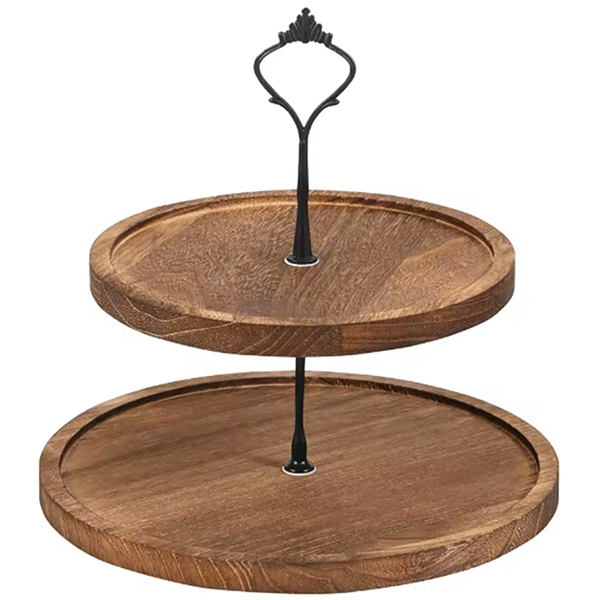 2 Layer Wooden Cake Stand