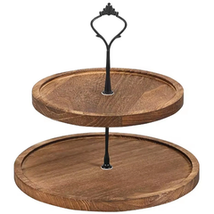 2 Layer Wooden Cake Stand