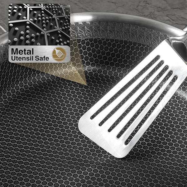 3-PLY Honeycomb Stainless Steel Short Casserole Pot