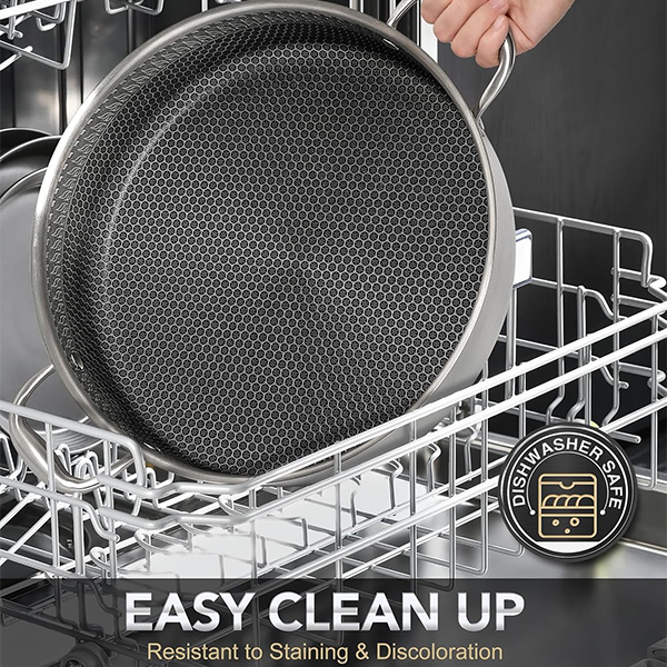 3-PLY Honeycomb Stainless Steel Short Casserole Pot