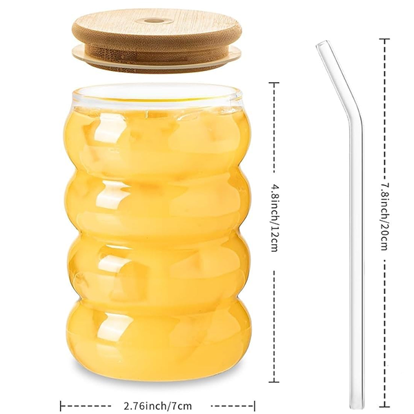 Ripple Drinking Glass With Bamboo Lid