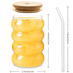 Ripple Drinking Glass With Bamboo Lid