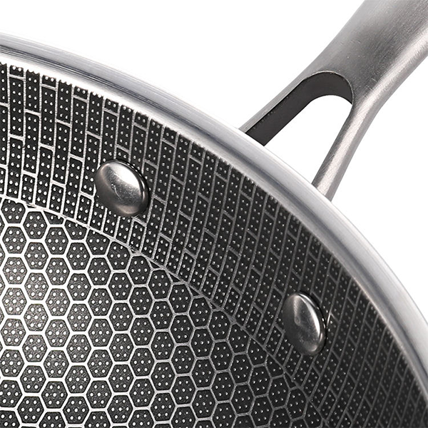 Honeycomb Stainless Steel 3-PLY Wok Pan