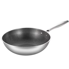 Honeycomb Stainless Steel 3-PLY Wok Pan