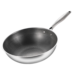 Honeycomb Stainless Steel 3-PLY Wok Pan