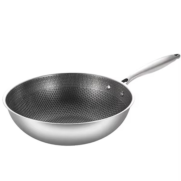 Honeycomb Stainless Steel 3-PLY Wok Pan