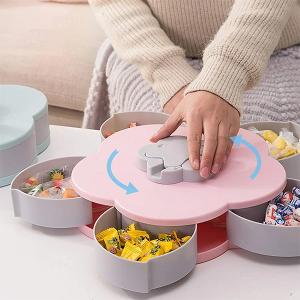 Flower Shaped Rotatable Snacks Storage Box