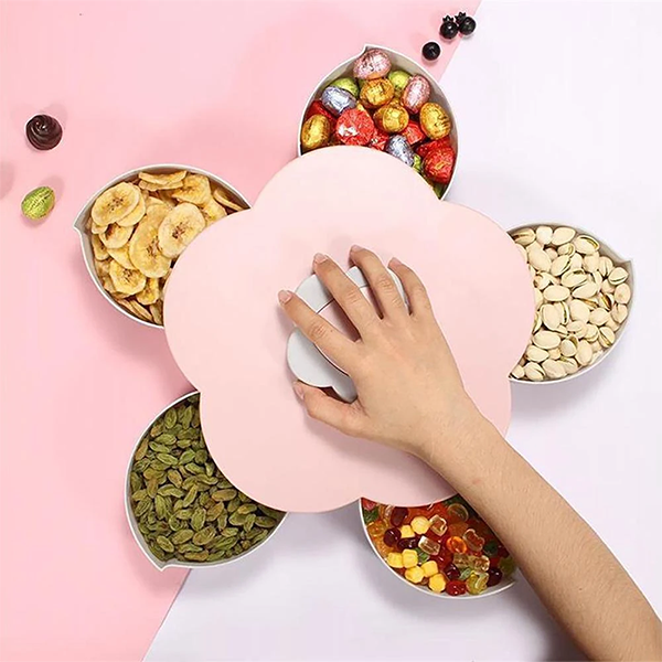 Flower Shaped Rotatable Snacks Storage Box