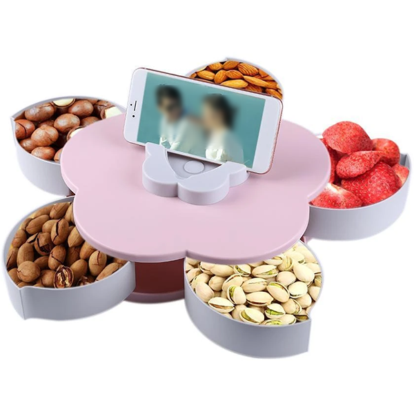 Flower Shaped Rotatable Snacks Storage Box