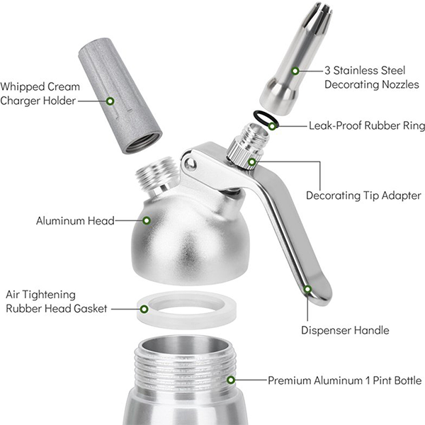 Aluminum Whipped Cream Dispenser