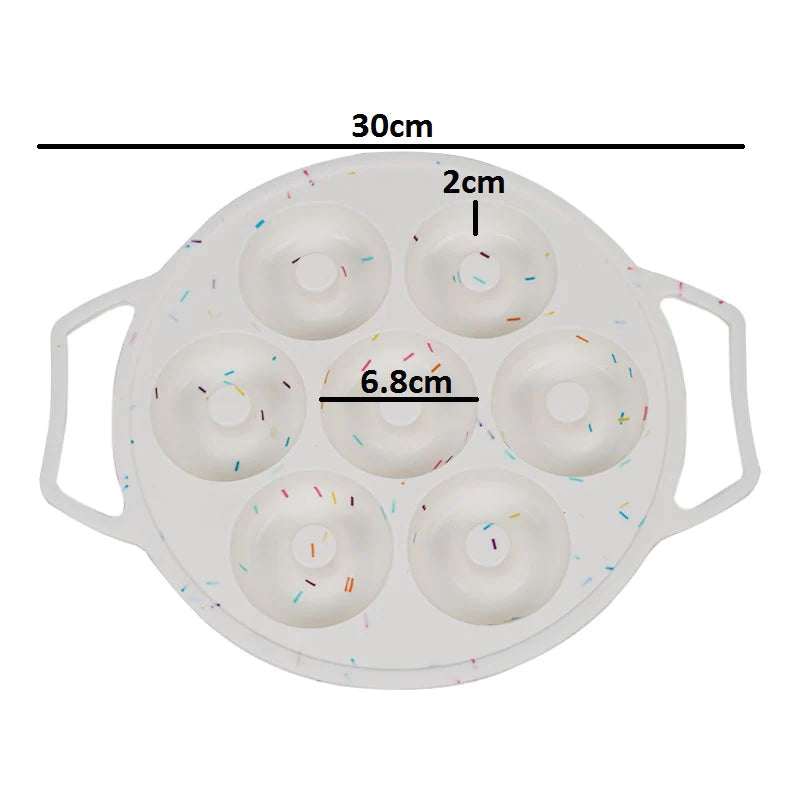 Silicone Donut Baking 7 Cavities Round Tray With Handles