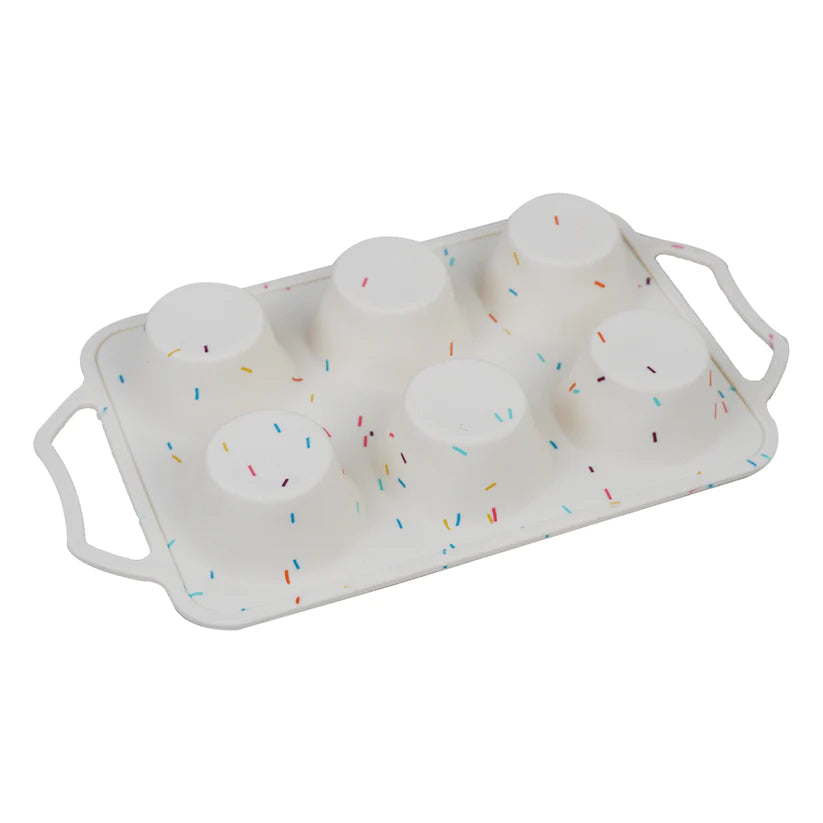 Silicone Muffin Cupcake Baking 6 Cavities Tray With Handles