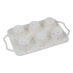 Silicone Muffin Cupcake Baking 6 Cavities Tray With Handles