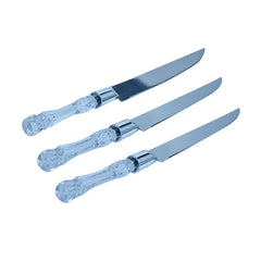 Acrylic Handle With Kitchen Knife Steel 3Pcs