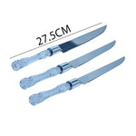 Acrylic Handle With Kitchen Knife Steel 3Pcs