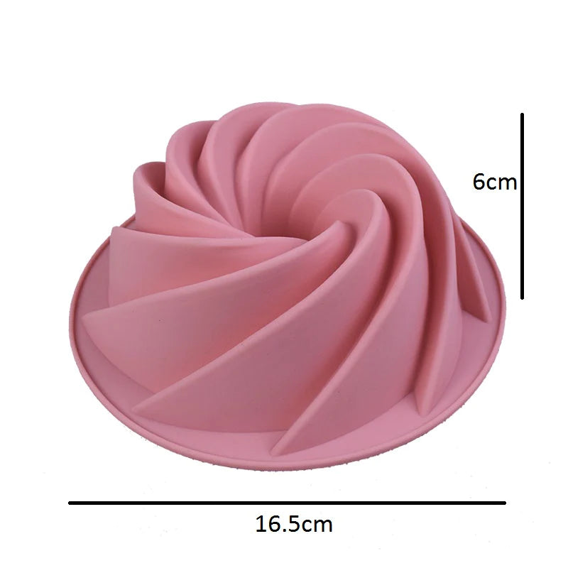 Spiral Shape Silicone Bundt Mold 16.5cm