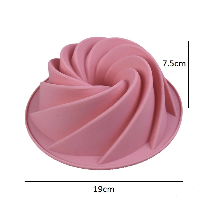 Spiral Shape Silicone Bundt Mold 19cm