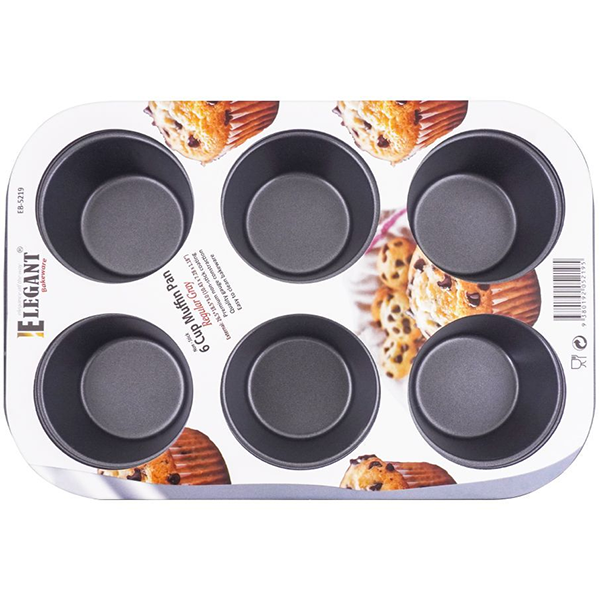 Elegant Non-Stick 6 Cavity Muffin Pan