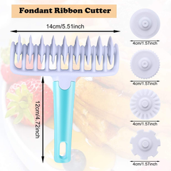 Fondant Ribbon Cutter 4 Wheel Roller