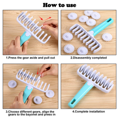 Fondant Ribbon Cutter 4 Wheel Roller