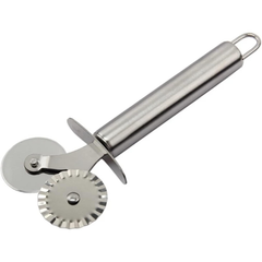 Pizza & Dough Cutter Stainless Steel Wheel Cutter Flat & Fluted