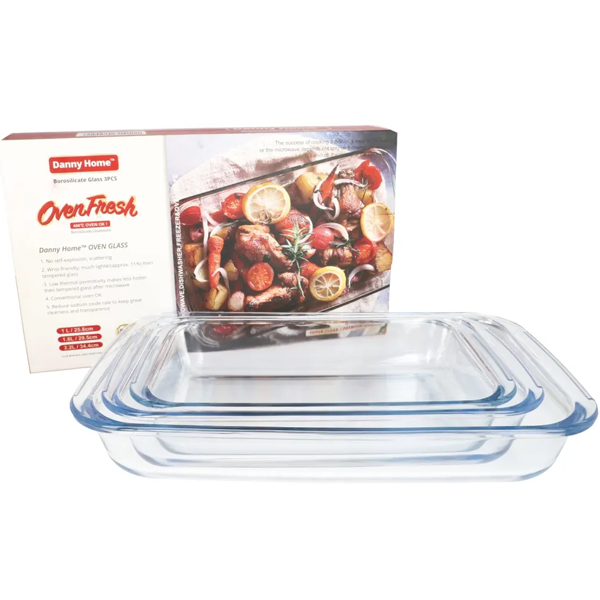 Danny Home Borosilicate Baking Pan Set