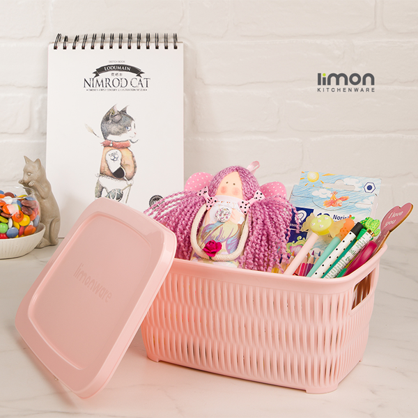 Limon Bamboo Basket With Lid Small Size