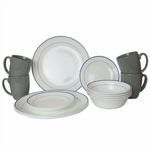 Corelle 16pc Dinner Set - Double Ring Blue