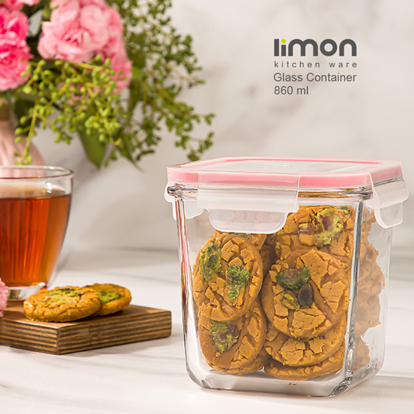 Limon Square Glass Container 860ml