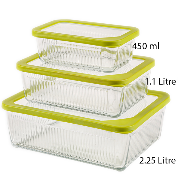 Glass Container Rectangle Limon Rectangle Glass Container – Bakeware.pk