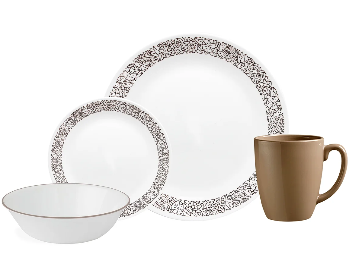 Corelle 3 Person Dinner Set - Woodland Brown