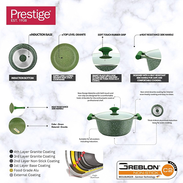 Prestige Essentials Granite Cookware Set