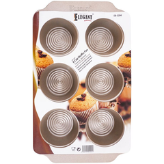 Elegant Non-stick 6 Cavity Muffin Tray