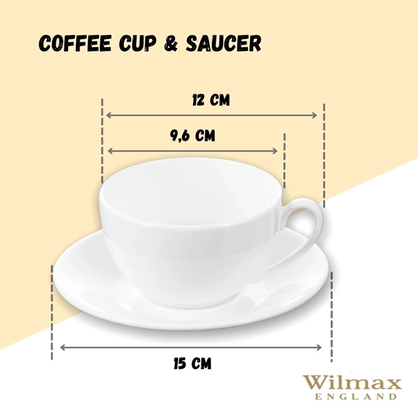Wilmax Porcelain Tea Cup and Saucer Set