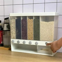 6-Grid Multifunctional Rice Bucket Container